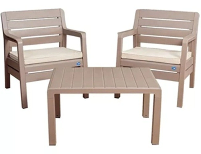 JUEGO 2 SILLONES + 1 MESA CAPUCHINO