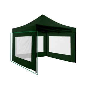 PARED VERDE OSCURO CON VENTANA TRANSPARENTE PARA GAZEBO DE 3MTS