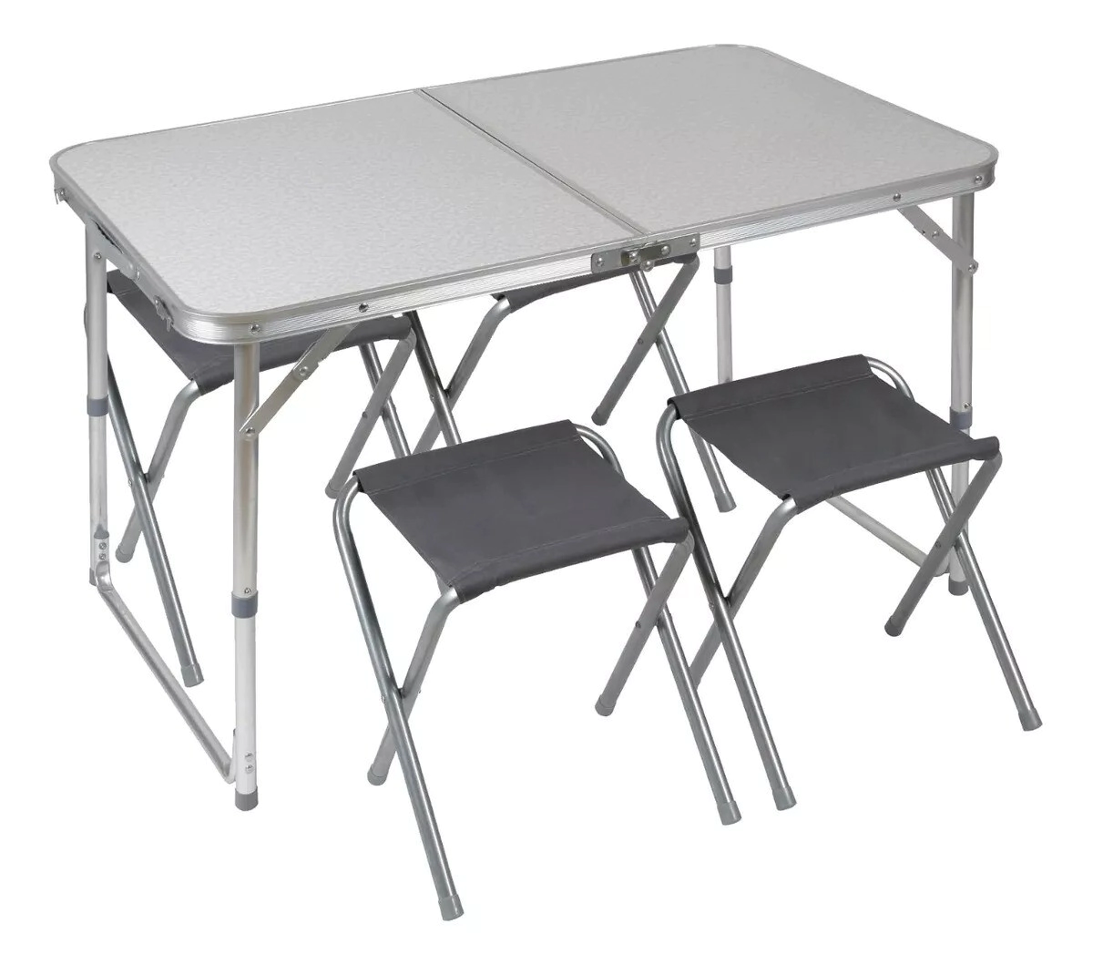 SET DE MESA PLEGABLE + 4 BANCOS PARA CAMPING