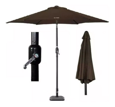 SOMBRILLA JARDIN DE CENTRO ALUMINIO GRIS NATURAL