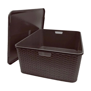 CANASTO N6 SIMIL RATAN NEGRO