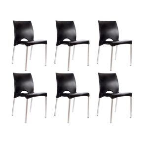 SET DE 6 SILLAS BOSTON NEGRAS
