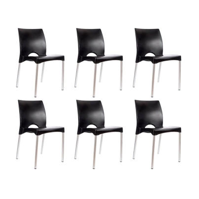 SET DE 6 SILLAS BOSTON NEGRAS