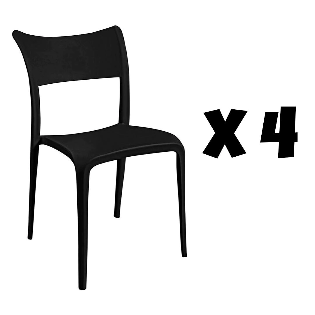 SET DE 4 SILLAS VERONA NEGRAS