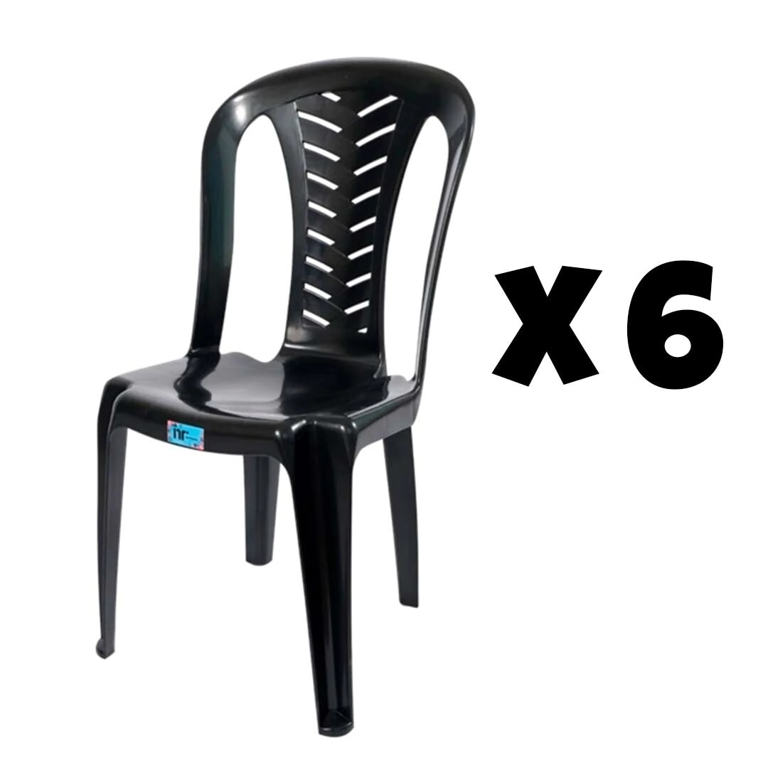 SET DE 6 LIVING NEGRAS