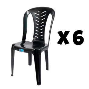 SET DE 6 LIVING NEGRAS
